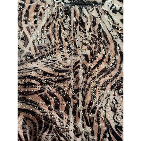 Chico’s Velour Feeling Embellished Multi-Patterned Blouse 3/4 Sleeves Size 0 (S) - Picture 2 of 4